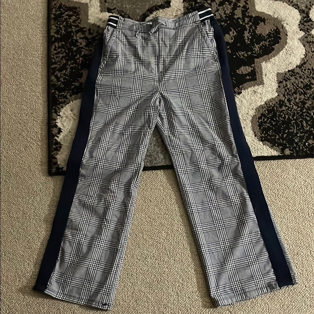 Girl’s Black and White Checkered Pants